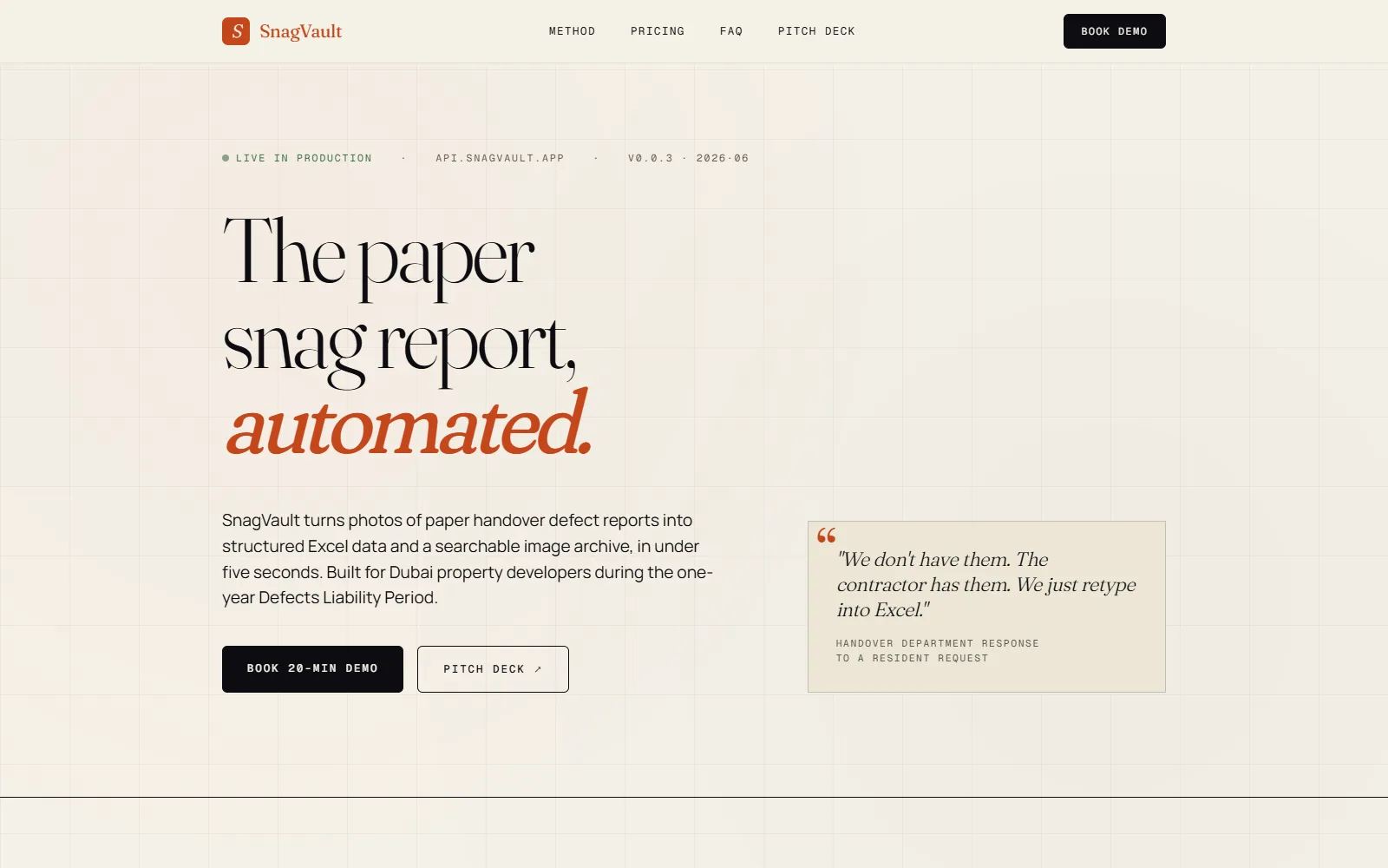 SnagVault