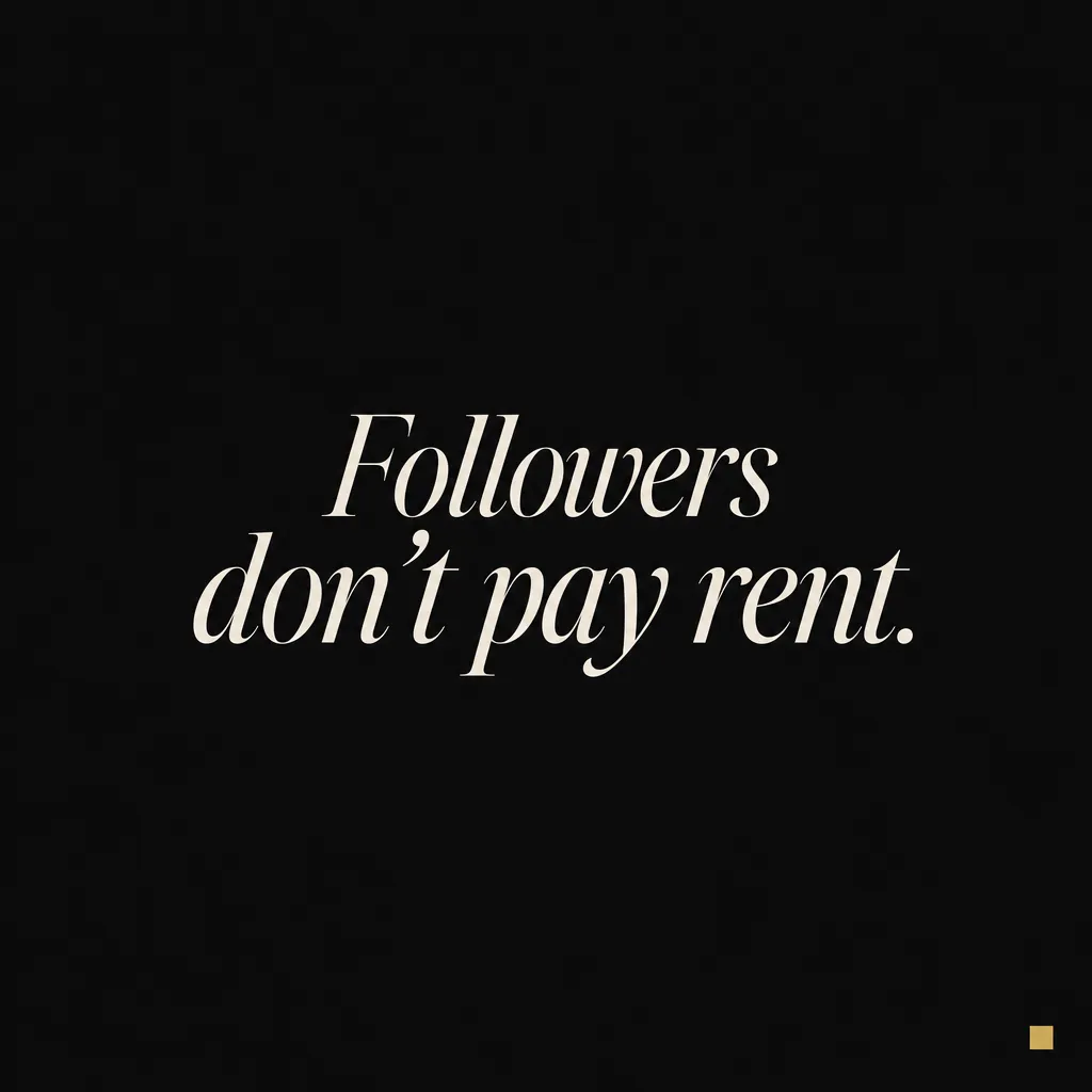 Followers don't pay rent
