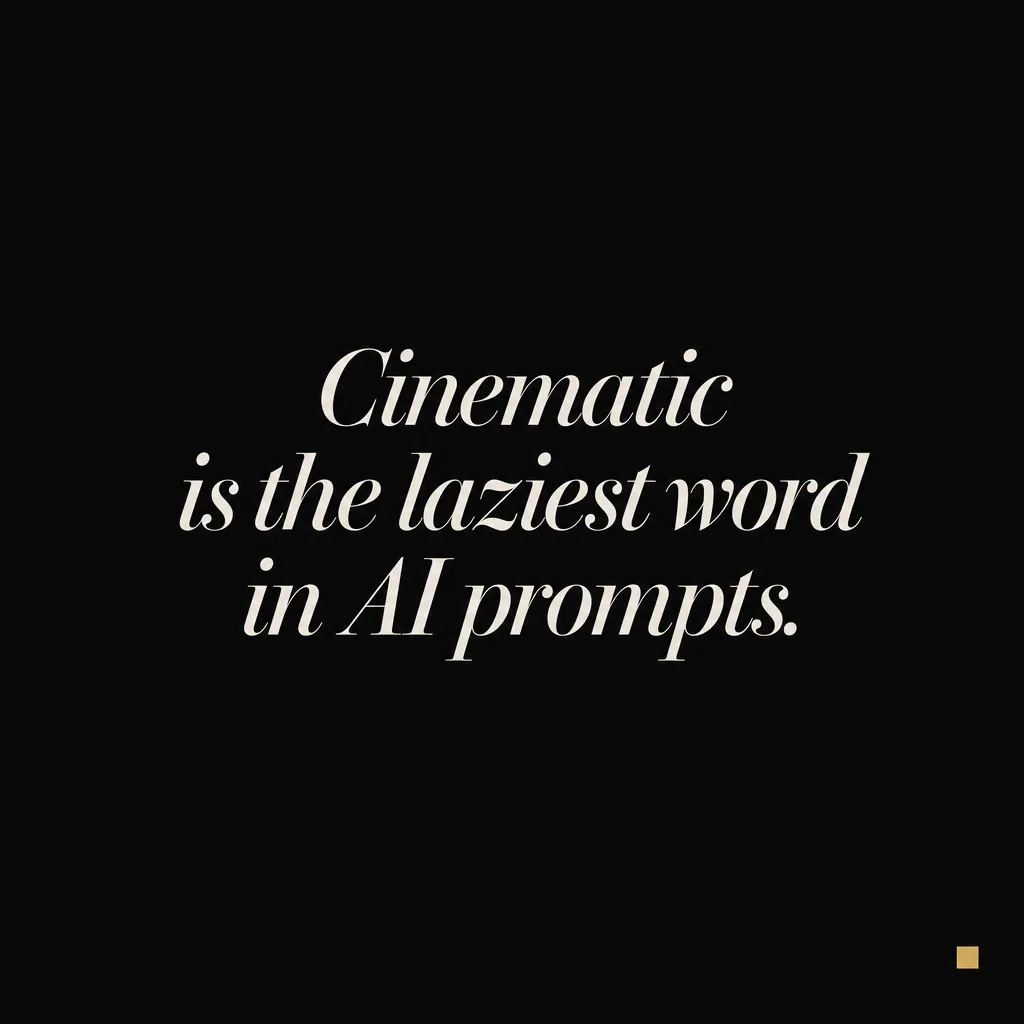 Cinematic is the laziest word in AI prompts